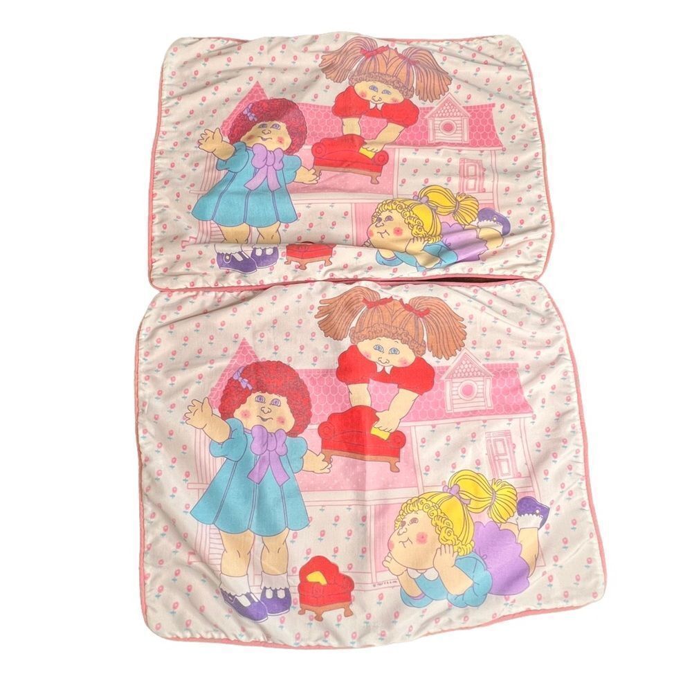 Vintage 80s Cabbage Patch Kids Set of 2 Pillowcases Nostalgic Retro